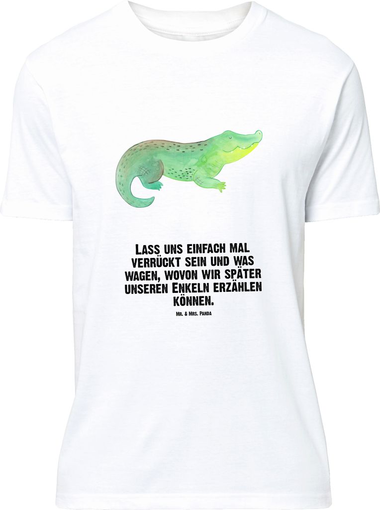 Mr. & Mrs. Panda Größe M T-Shirt Krokodil - Weiß - Geschenk, Krokodile, Beste Freundin, Herren, mit Spruch, Shirt, Lieblingsmensch, Reiselust, T...