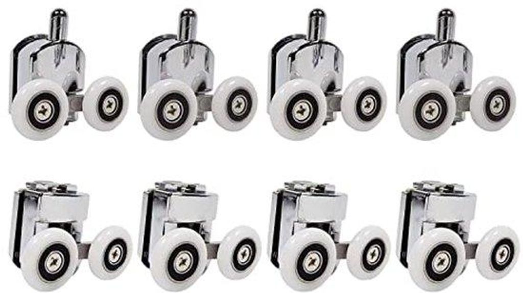 Duscharmaturenset mit 8 Rollern, 25mm Durchmesser - Ersatzreparaturteile für Duschkabinen und -wannen.