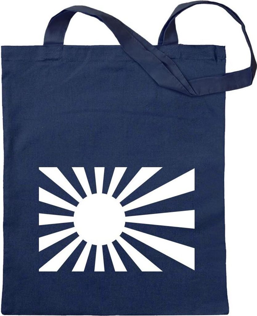 Kiwistar - Baumwolltasche - dunkelblau - Japan Kriegsfahne - Tragetasche Stoffbeutel Umhängetasche Langer Henkel