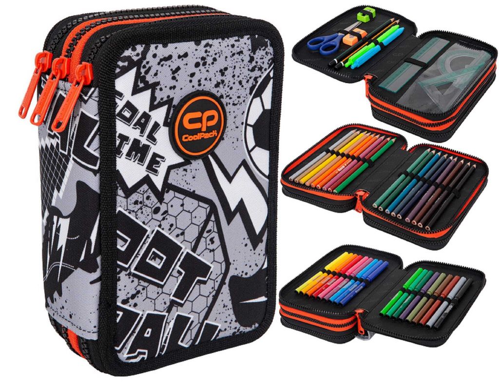 Piórnik z wyposażeniem Coolpack Jumper 3 Grey Ball Zdjęcie produktu 