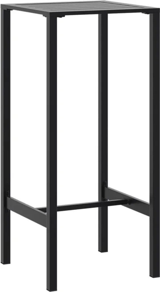 Petite table haute noire stable en acier - Solution gain de place 50 cm