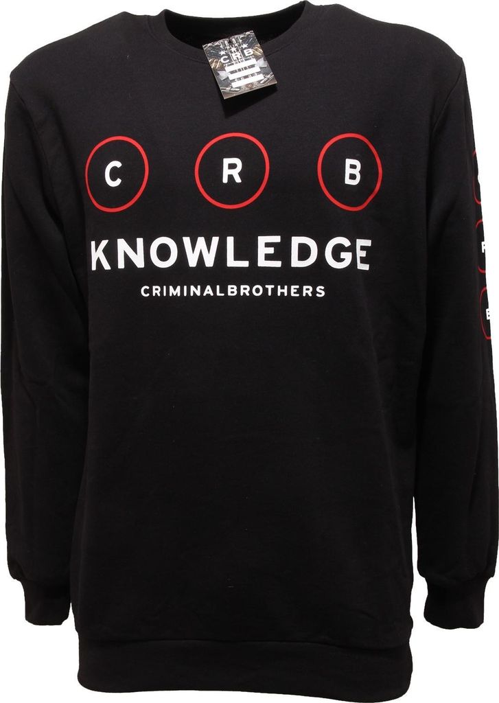 7691P schwarz gauzed CRB CRIMINAL BROTHERS Sweatshirt Sweatshirt Männer