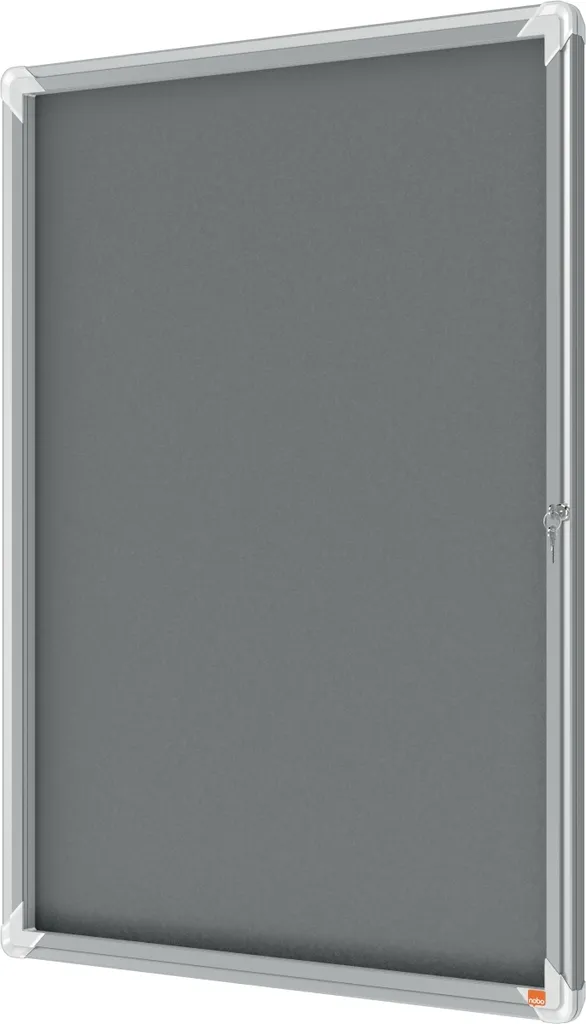 Vitrine d'affichage Premium Plus feutre gris 9xA4 avec porte rabattable