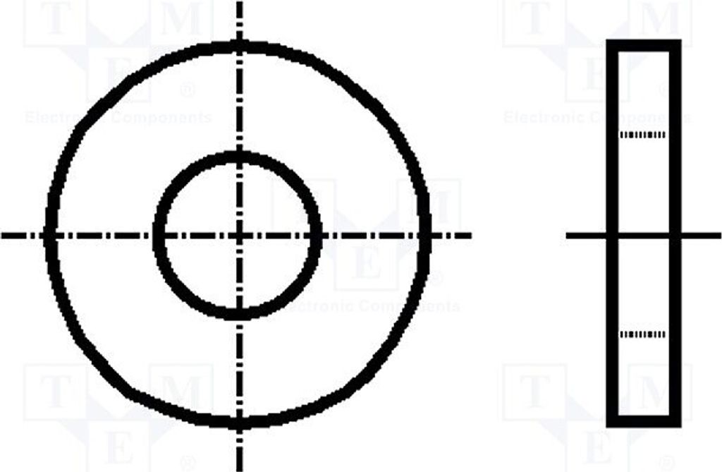 100x Unterlegscheibe rund DIN: 7349 3062093 Unterlegscheiben D=9mm M3 A2 Edel h=1mm