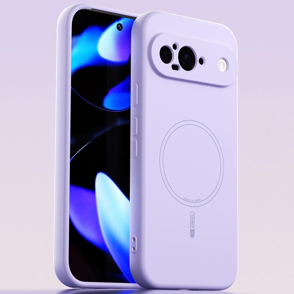 Magnetische Handyhülle für Google Pixel 9, MagSafe kompatible, Flüssig Silikon Stoßfest Kratzfest Hülle Lila