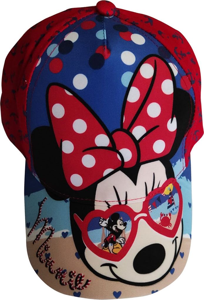 Disney Mickey und Minnie Mouse Mütze Kappe Basecap Strand und Meer für Kinder rot, Gr. 52