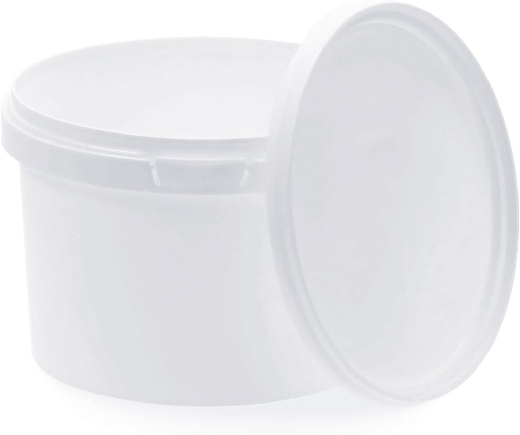BenBow Eimer mit Deckel mit Griff 0,5L Anzahl: 5 Stk., Weiß BSR-, Luftdicht, Lebensmittelecht, BRC-, auslaufsicher