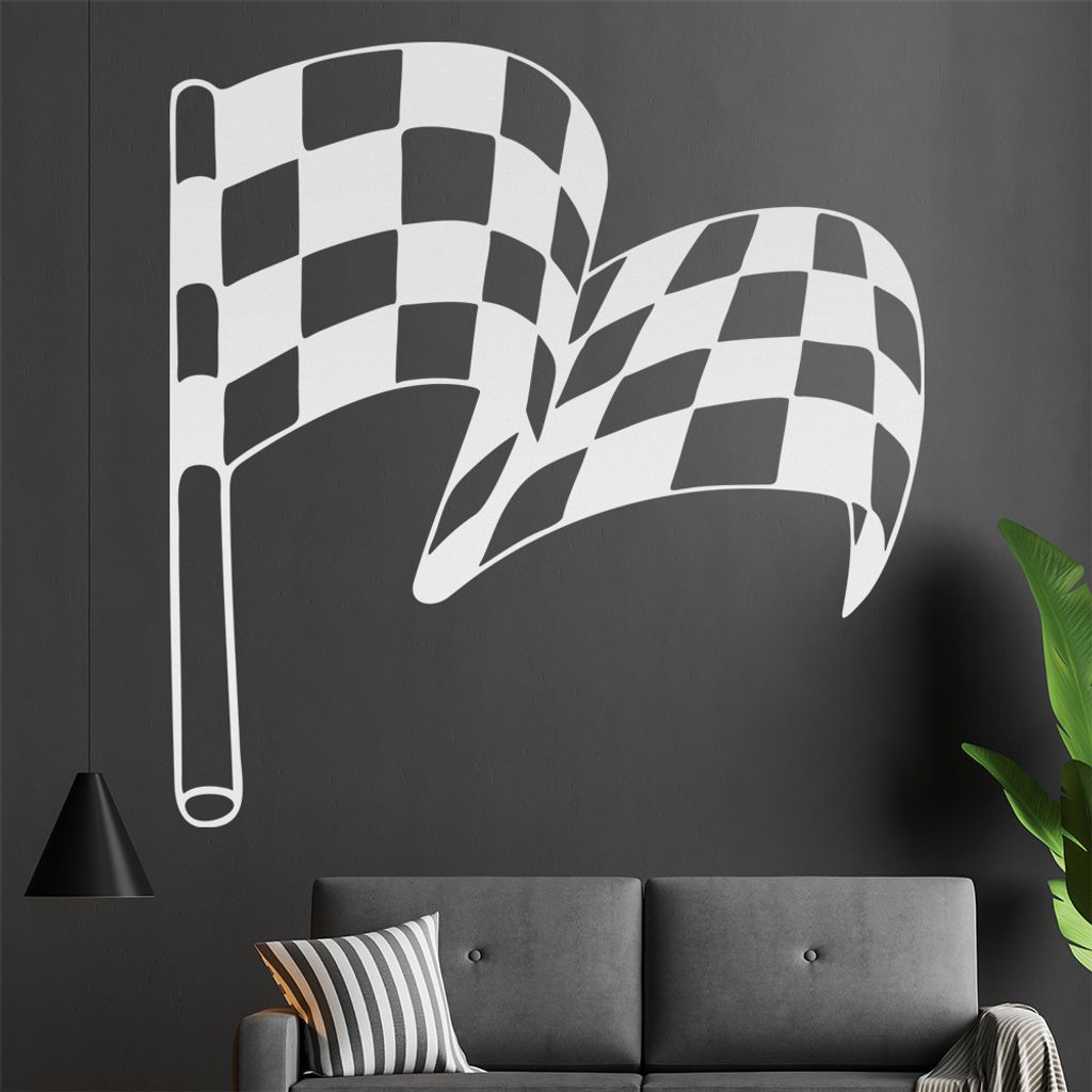 Zielflagge Wandtattoo in 6 Größen - Wandaufkleber Wall Sticker - Dekoration, Küche, Wohnzimmer, Schlafzimmer, Badezimmer