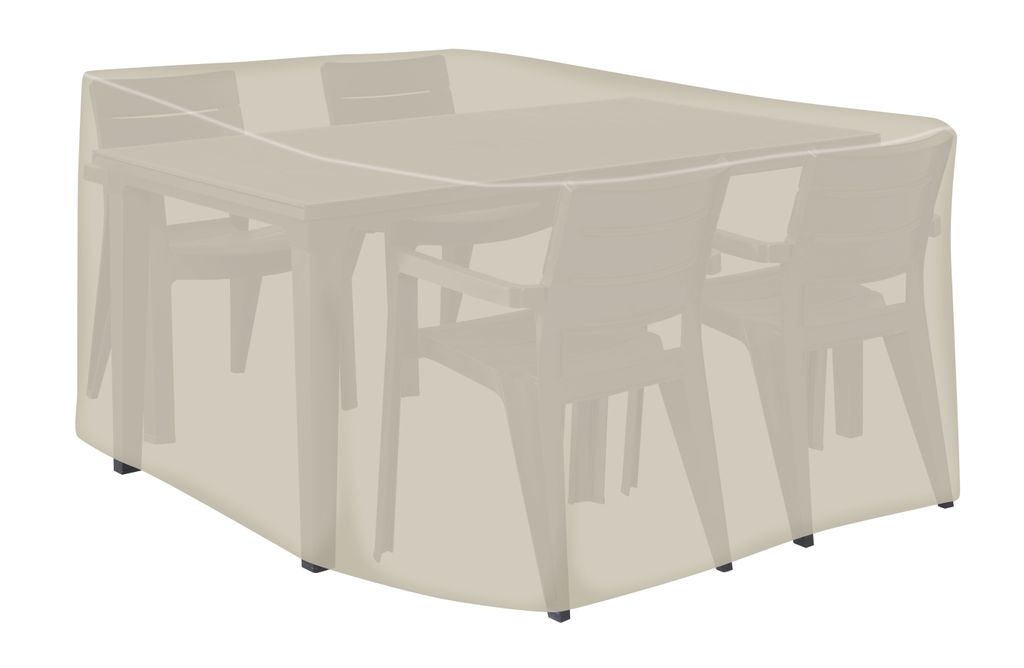 tepro Abdeckhaube Universal für Sitzgruppe rechteckig groß, beige (150 x 350 x 95 cm)