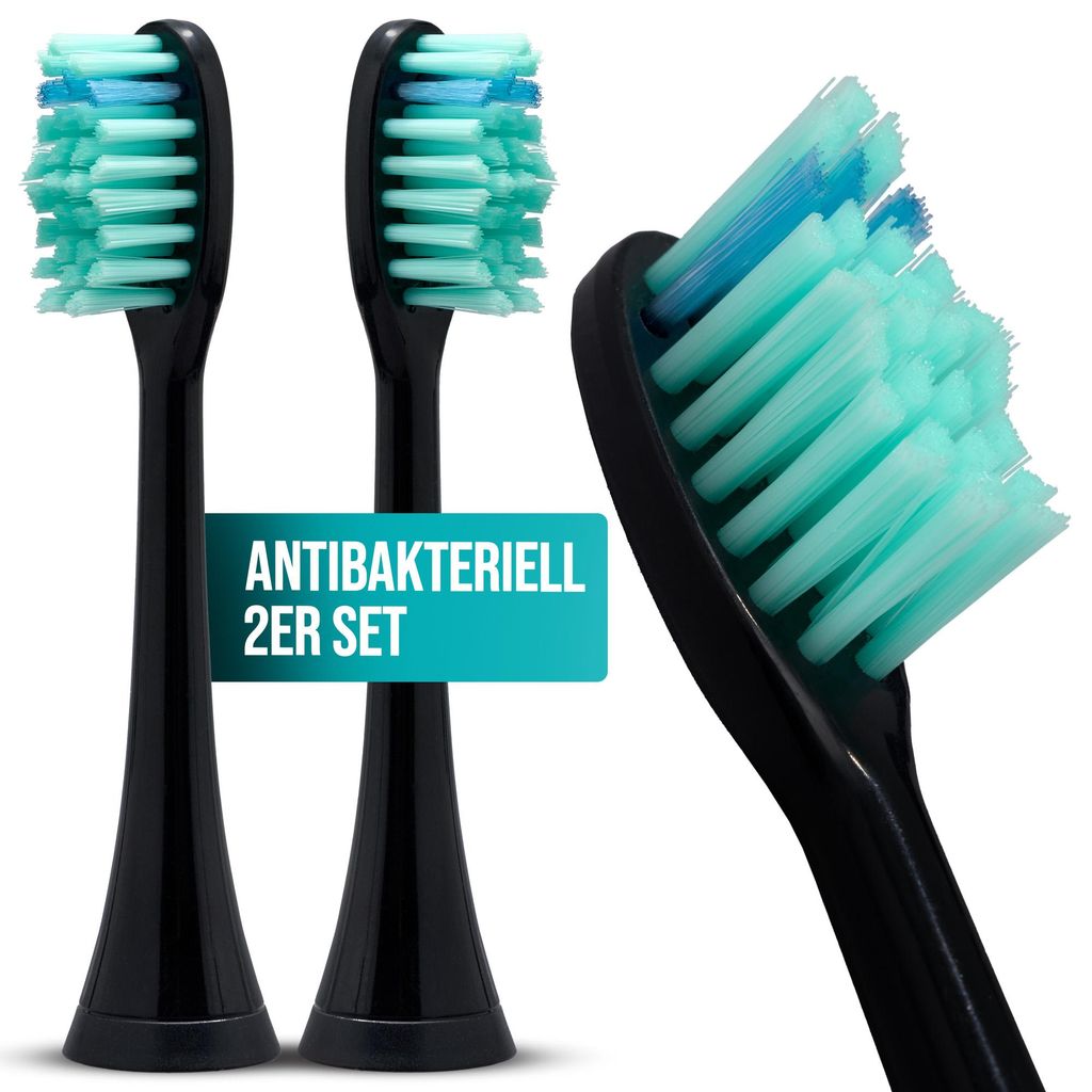 Silodent Schallzahnbürste Zahnbürstenköpfe mit antiseptischen Borsten für Premium Zahnbürste Midnight Blue