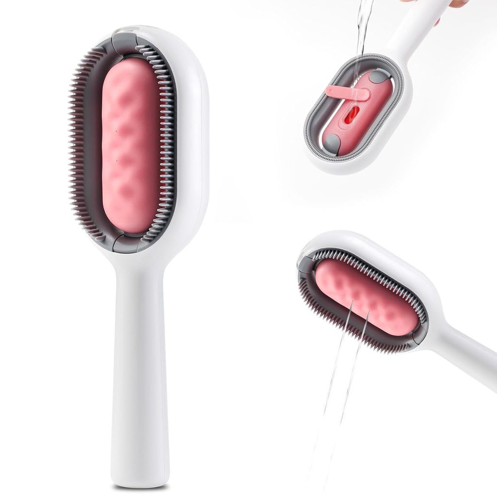 Katzenhaarbürste mit Wasser,2 in 1 Reinigungsbürste Katze,Klebrige Bürste für Katzen,Haustierhaarreinigungsbürste mit Wassertank,Nasser Katzen...