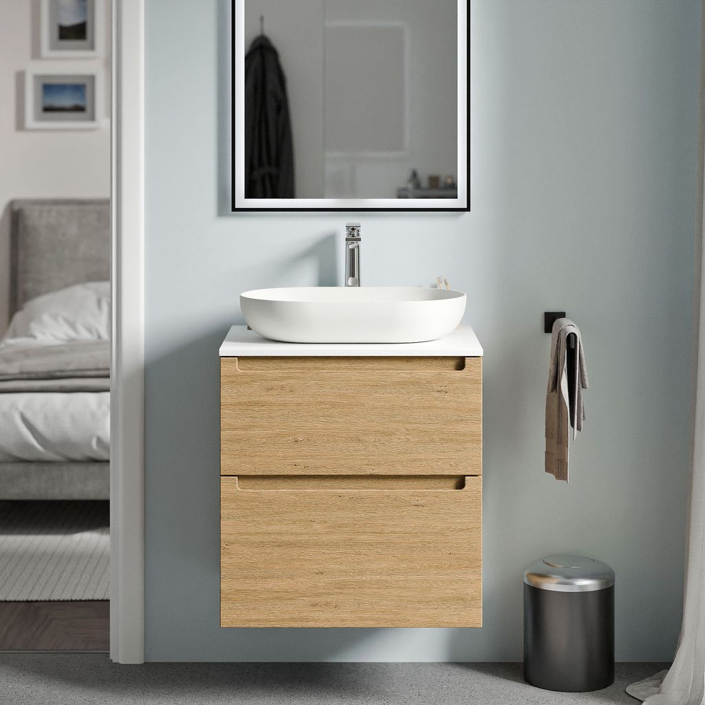 Badmöbel Unterschrank VIREO 60 cm für Aufsatzwaschbecken - Produktbild 