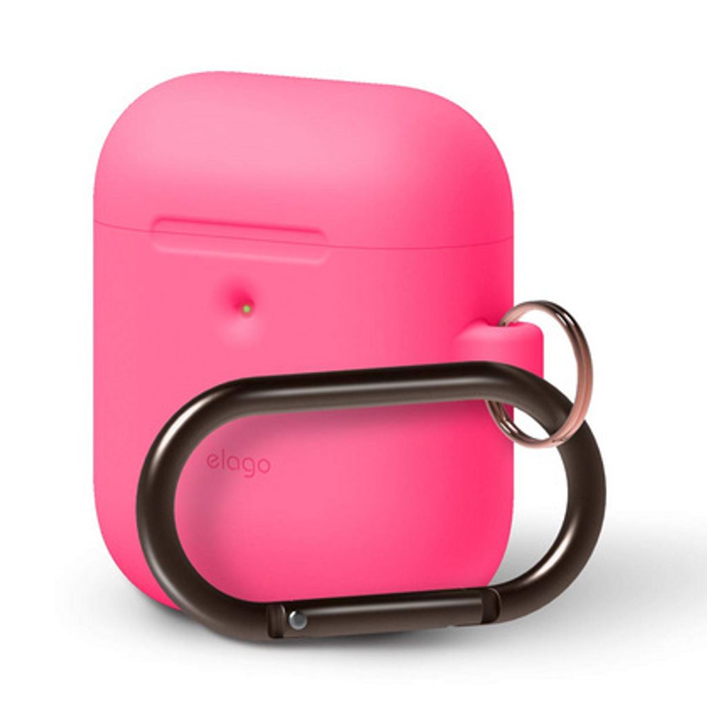 Elago Silikon Hang Kabelloses Ladecase fr AirPods 2 / AirPods 1 Neon Hot Pink