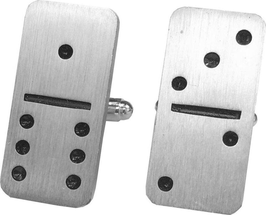 Domino Manschettenknöpfe Miniblings Knöpfe + Box Spiel Spielstein Dominostein