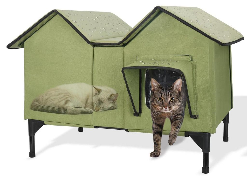 Katzenhaus Outdoor Extra Groß Wasserfest Isoliert Erhöhte Produktbild 