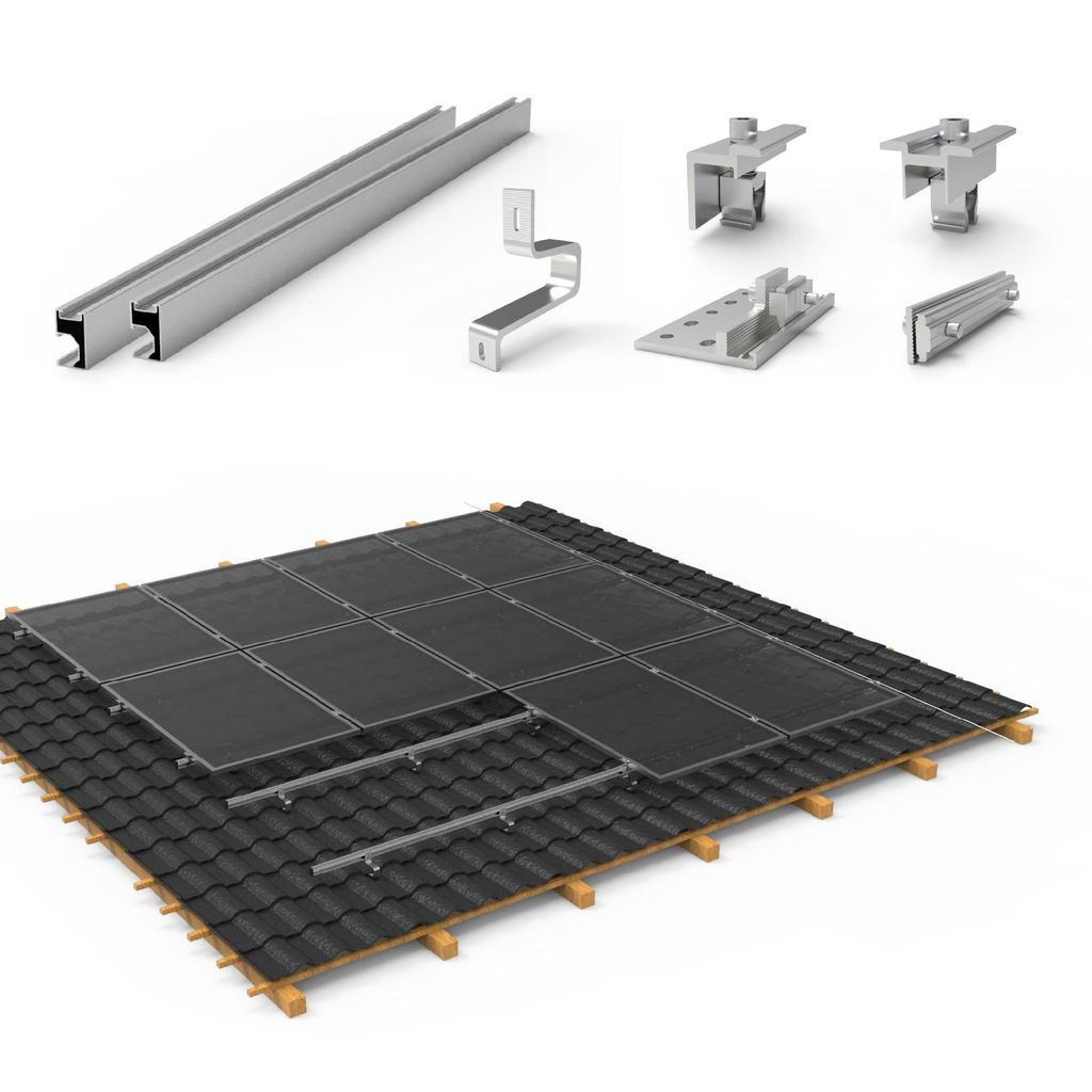 enjoy solar Powerway PV-Montagesystem Set für 6 Solarmodule, 2-reihig, Dachhalterung für Ziegeldach, 0% MwSt.