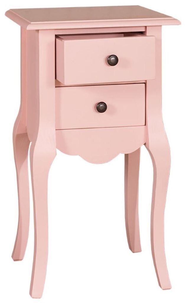 Casa Padrino Landhausstil Nachttisch Rosa 40 x 34 x H. 70 cm - Kleine Schlafzimmer Kommode mit 2 Schubladen