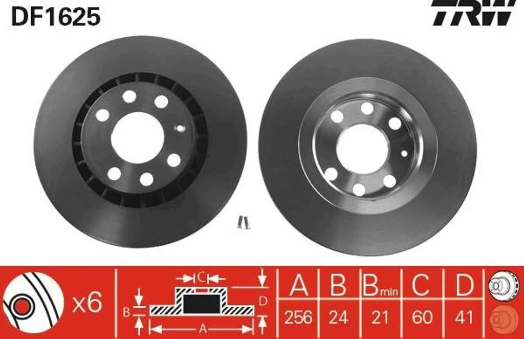 Disque de frein plein TRW pour Opel Vectra, Astra F et Daewoo Lanos