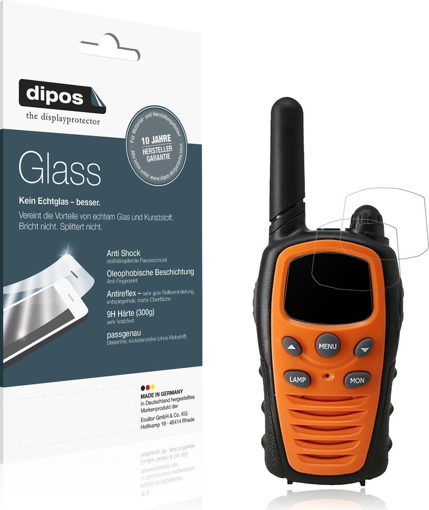 2x Schutzfolie für HUNICOM H-628 matt - Anti-Shock 9H Folie dipos Glass Kunststoffglas
