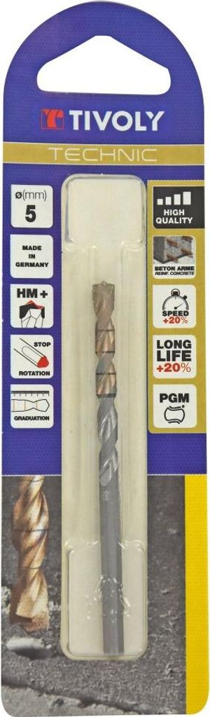 TIVOLY Betonbohrer, Durchmesser 5 x 16 cm