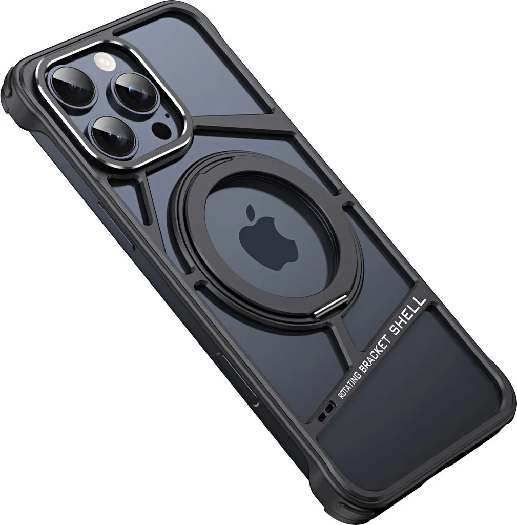 Custodia YINLAI Per IPhone 16 Pro Max Con Ring Holder E Magnete MagSafe, Color Desert Titanium, Antiurto