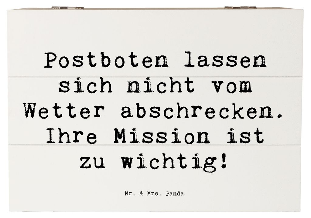Mr. & Mrs. Panda Box Spruch Postbote Held 22 x 15 cm - Weiß - Geschenk, Wertschätzung, Berufspassion, schatztruhe, persönliche Botschaft, Beruf,...