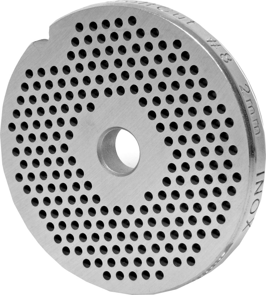 Fleischwolfscheibe, Lochscheibe aus Inox Stahl Größe 8 in 2,0 mm Bohrung von WolfCut