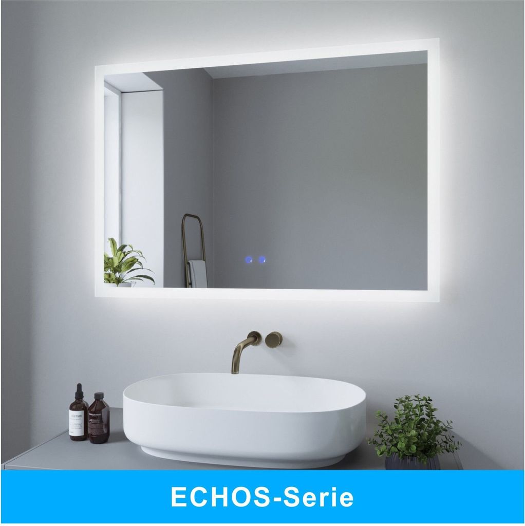 AQUABATOS LED Badezimmerspiegel 100x70cm Anti‑Beschlag IP44 Produktbild 