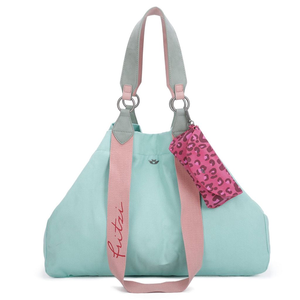 Fritzi aus Preußen Izzy Canvas Shopper Handtasche Henkeltasche, Farbe:Lime