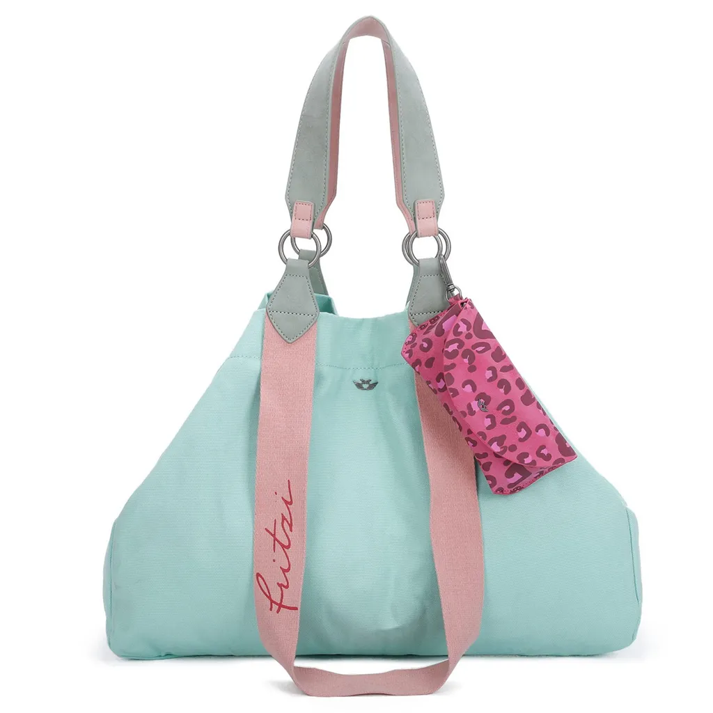 Sac à épaule Fritzi aus Preußen Izzy Bag en Canvas Lime Turquoise Chic