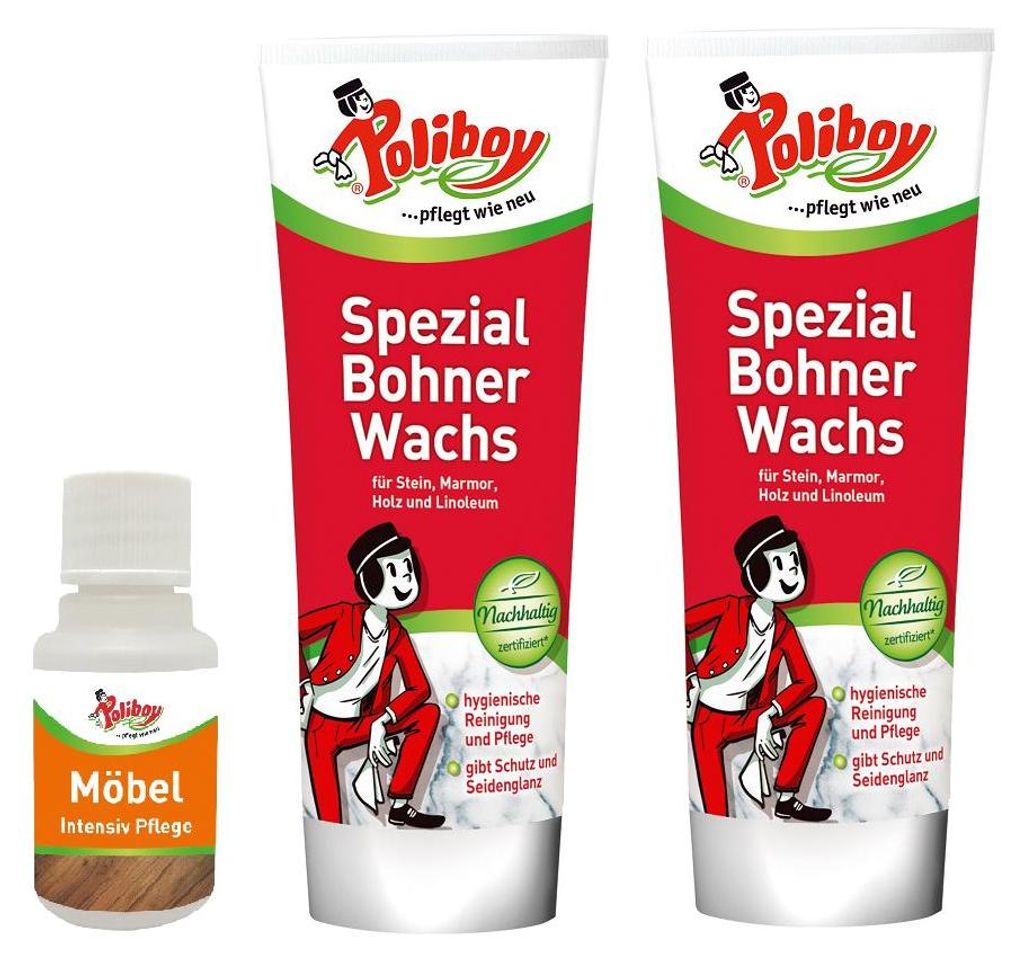 Poliboy 2er Spezial Bohner Wachs (Neutral) - inkl. Möbel Produktbild 