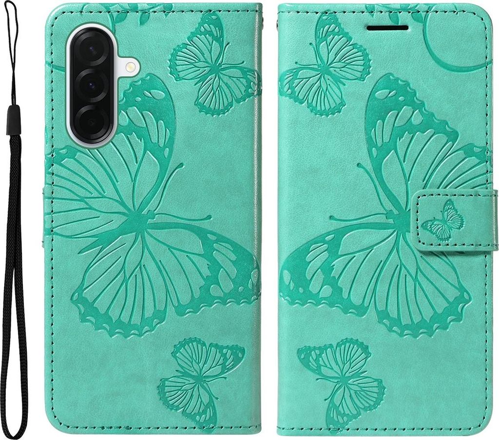 Samsung Galaxy A37 Hülle - Coverup Schmetterlinge Klapphülle - Mintgrün