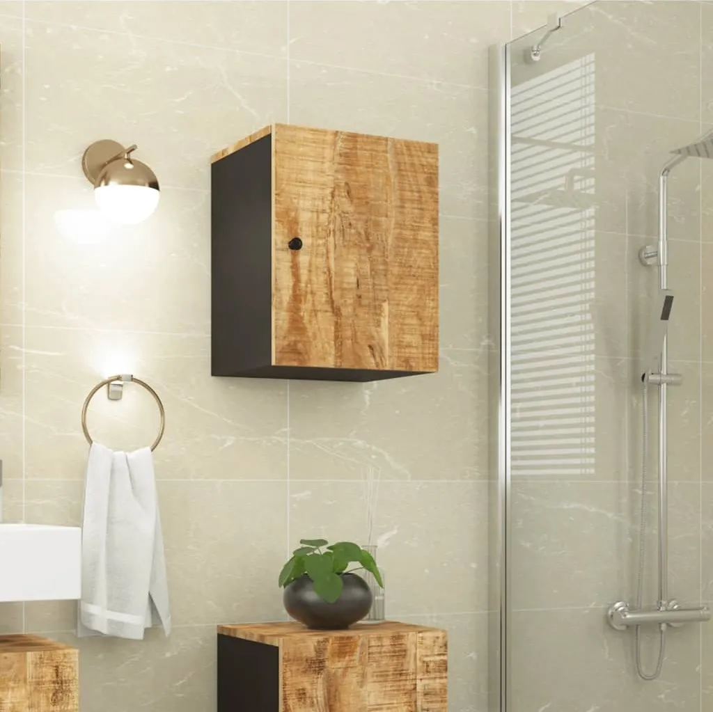 Pensile Bagno Lusso 38x33x48 cm | Legno di Mango Intagliato