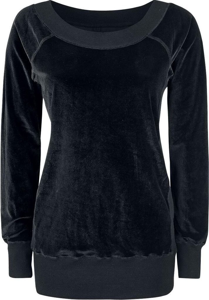 Forplay Sweatshirt Damen Velvet Sweater schwarz 3XL