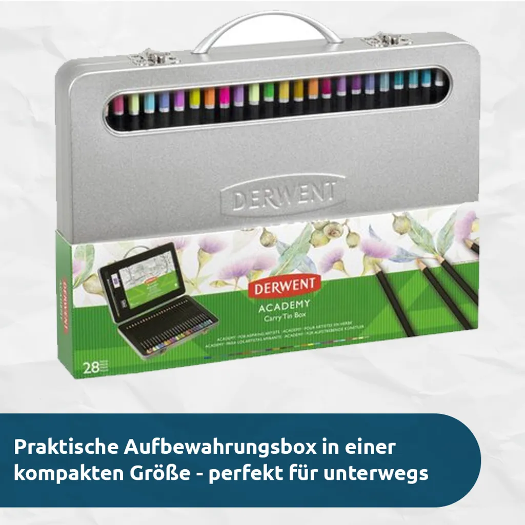 Derwent Academy Set Regalo 35 Pezzi - Custodia Metallo Portatile - 4
