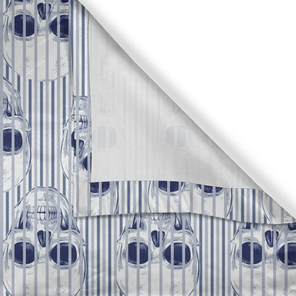 Rideau à Œillets Géométrique Bleu Marine 280 cm, Effet Rayures Pro