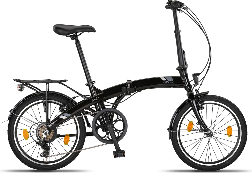 Vélo de ville pliant PACTO THREE 20 pouces cadre alu et dérailleur Shimano
