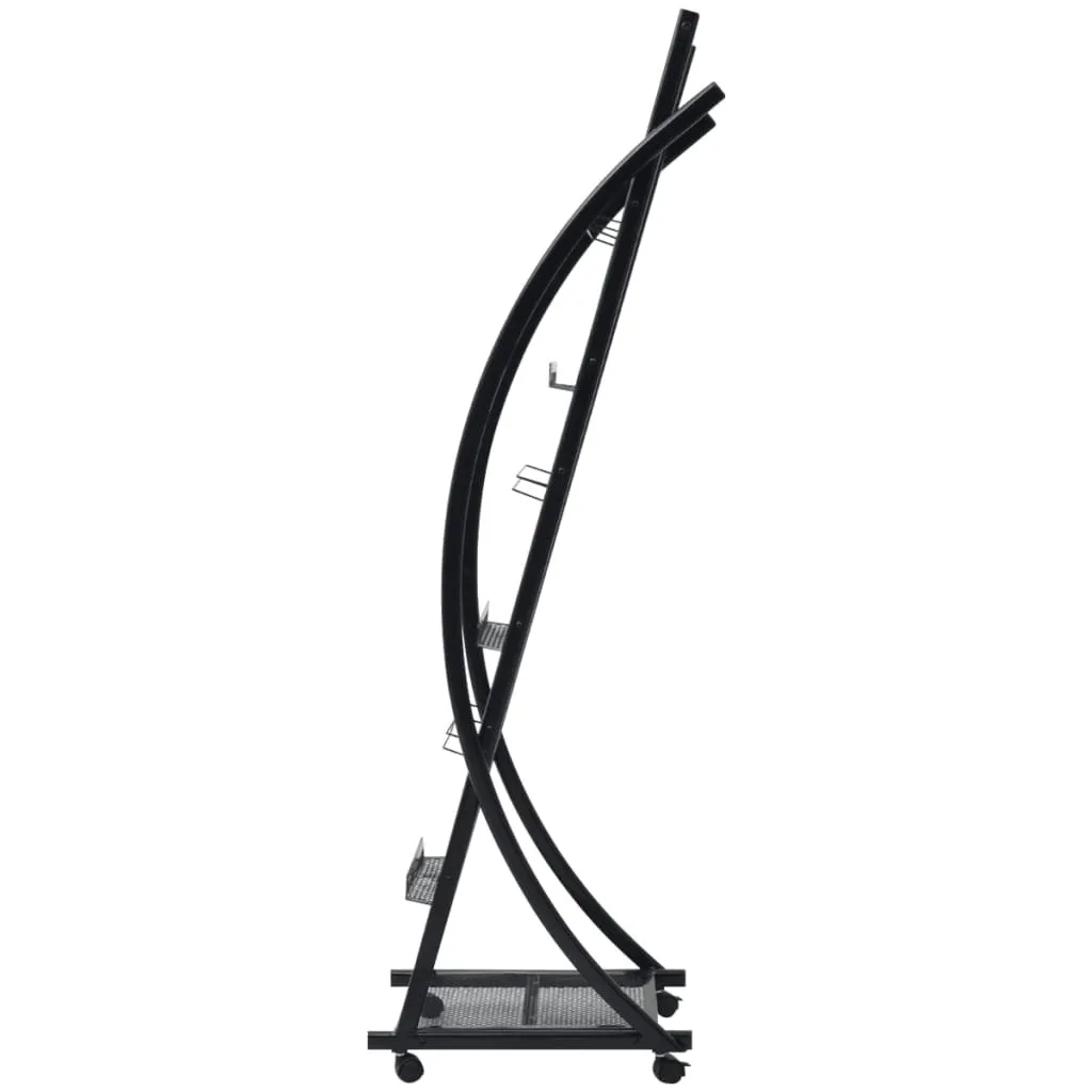 Porte-revues A4 pour Salle d'Attente et Bureau Rangement Noir 131 cm