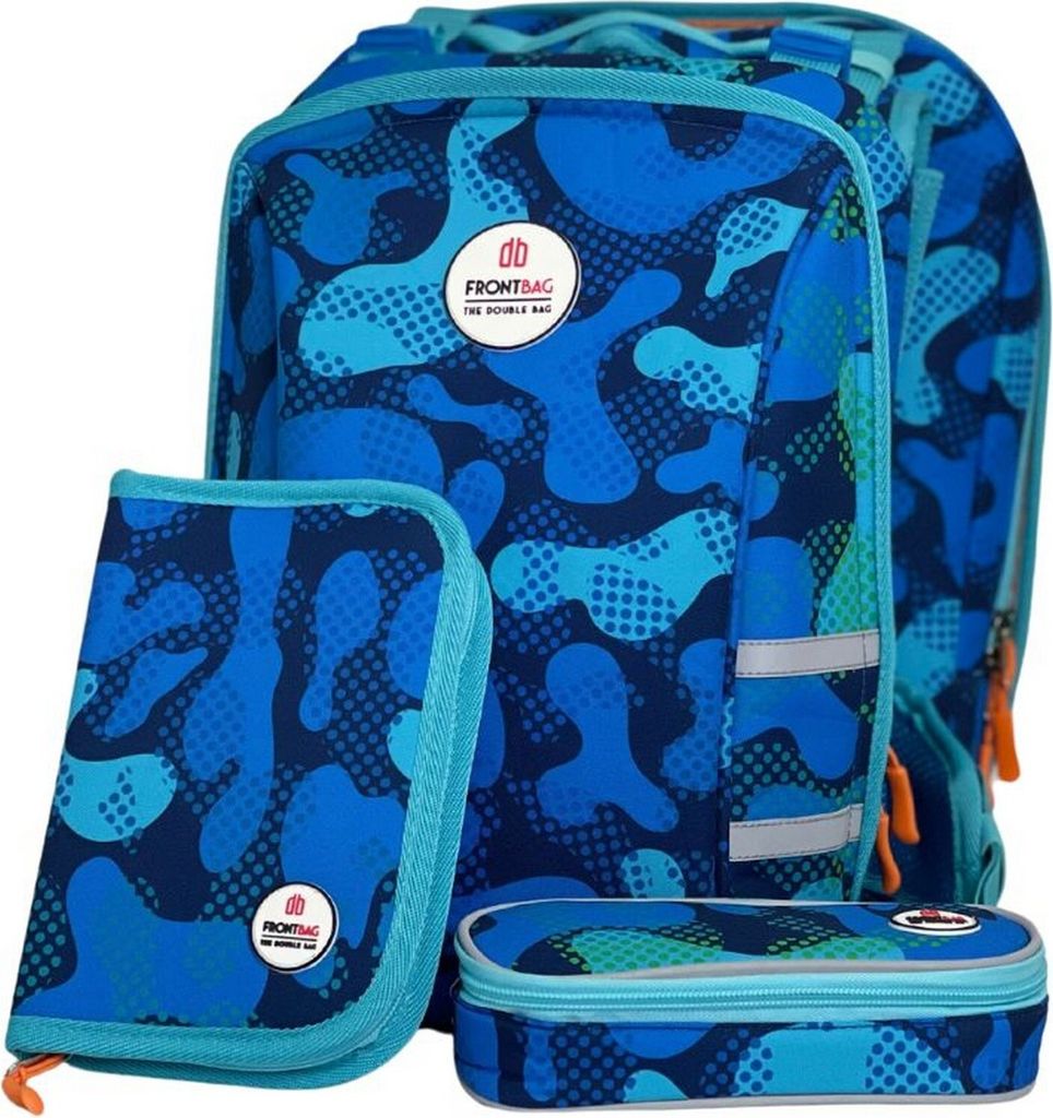 Frontbag The Double Bag Schulranzen-Set Camoublue Produktbild 