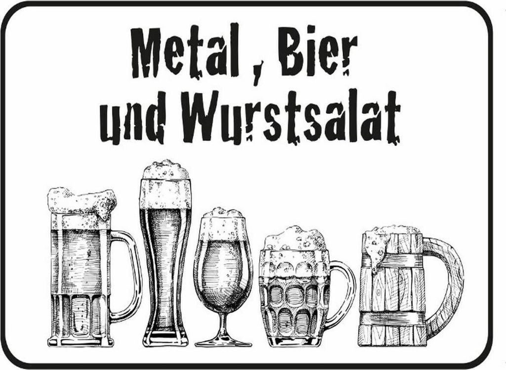 vianmo Holzschild 30x40 cm Bier und Wurstsalat