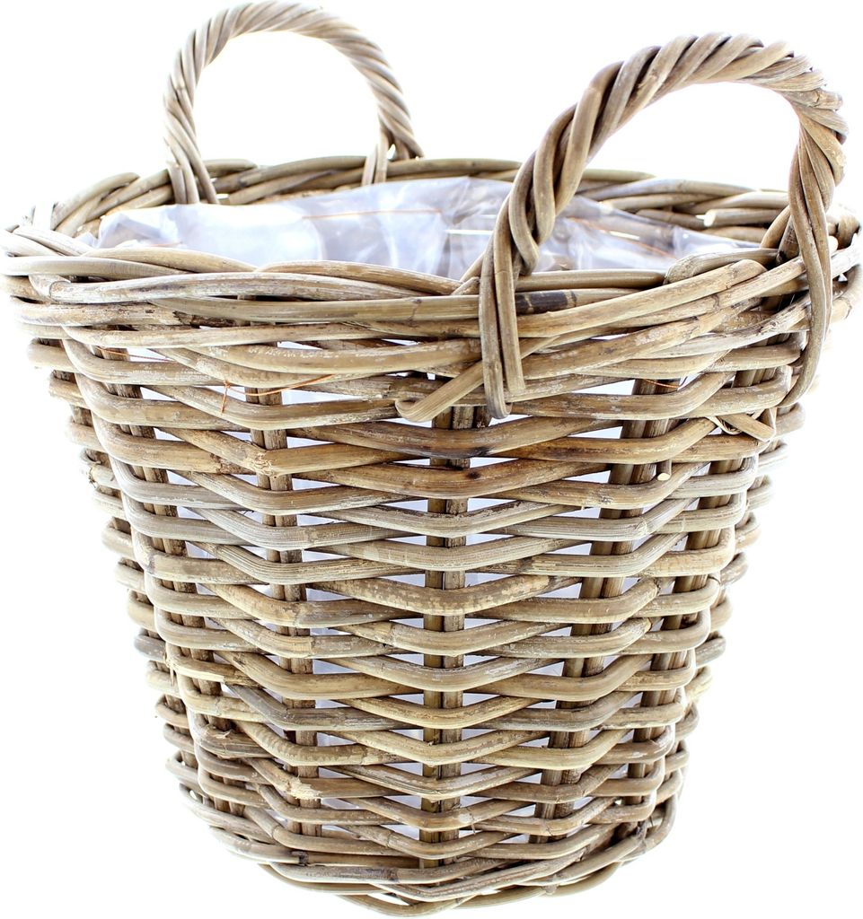 Pflanzkorb aus Rattan, groß, Blumen Pflanz Korb Kübel Topf Produktbild 3