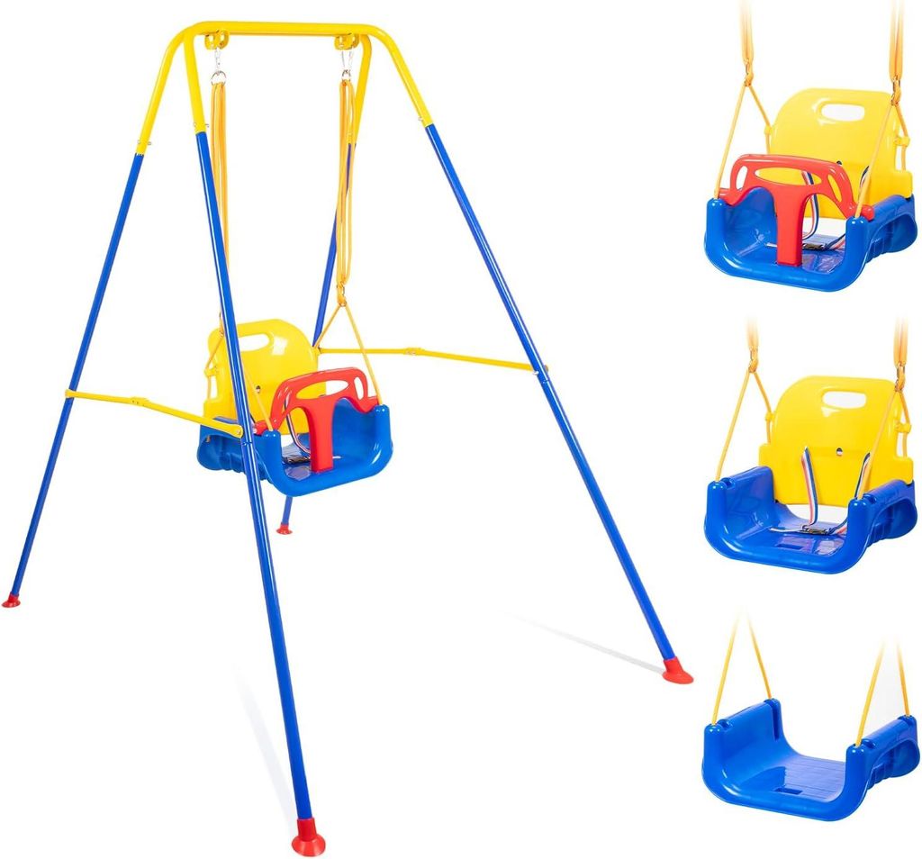 Kinder-Gartenschaukel mit Gestell-Set 3in1, stabil und sicher