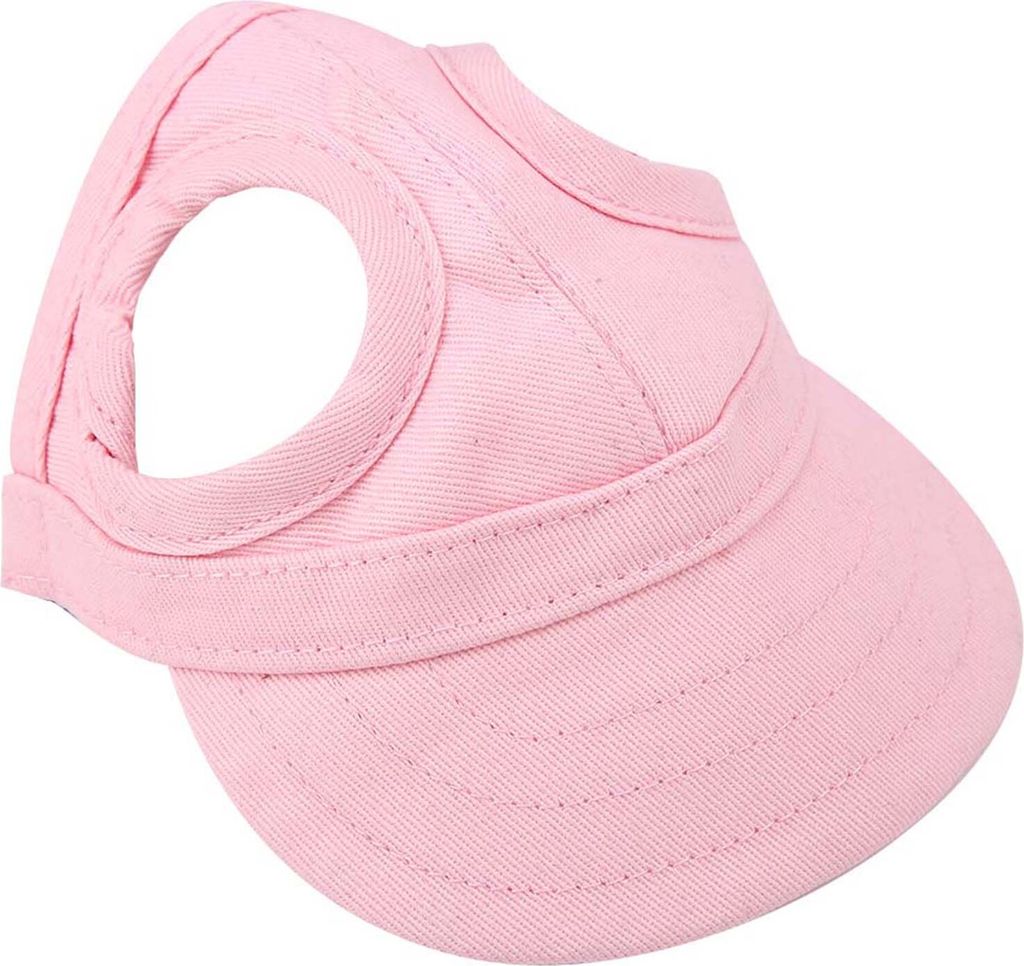 Haustier Hunde Katze Baseball Outdoor Cap Sunbonnet Verstellbarer Streifen Sommerreise Sport Hat (Pink M)