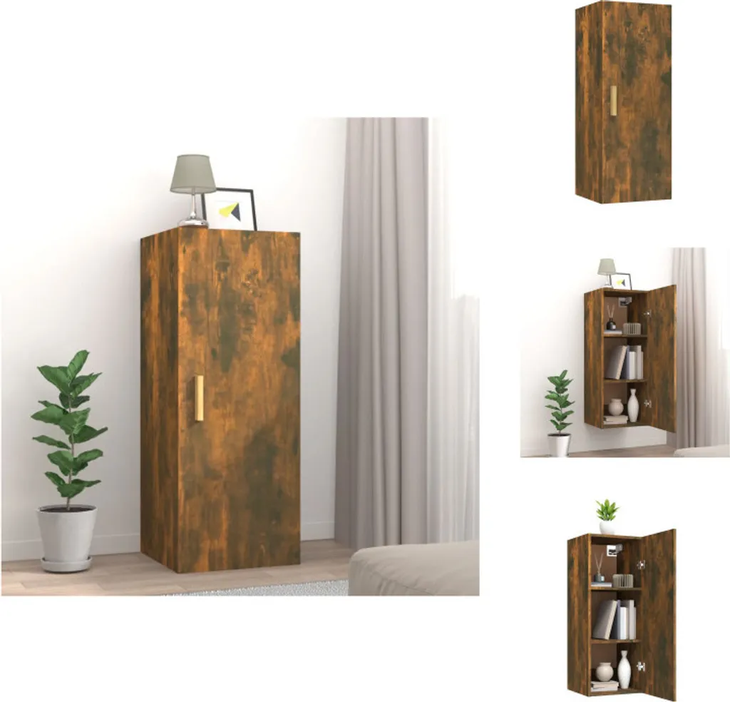 Armadio a Muro Rovere Fumé 34,5x34x90 cm | Mobile Pensile Salvaspazio