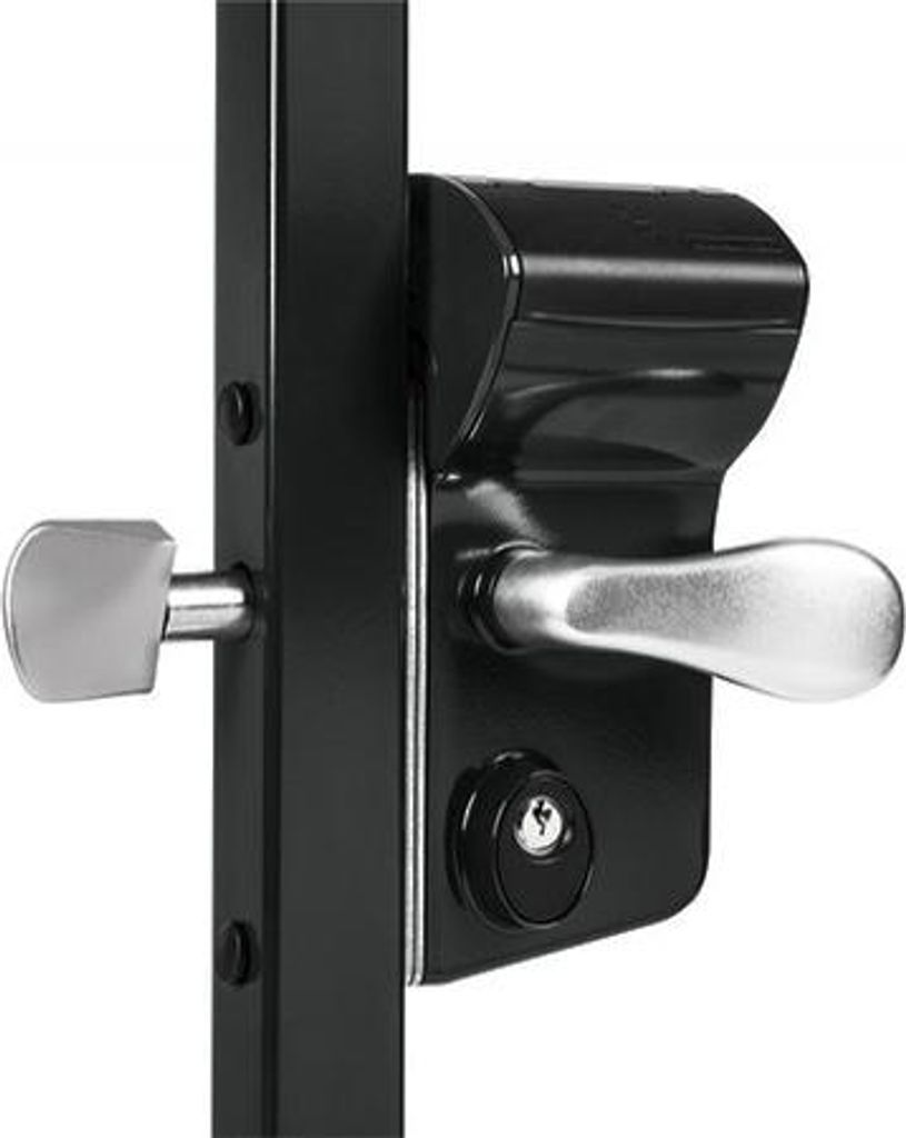 Locinox Leonardo LLKZ Schloss mit mechanischem Code für Schiebetore, mit Griff, Profil 50x50, schwarz RAL 9005
