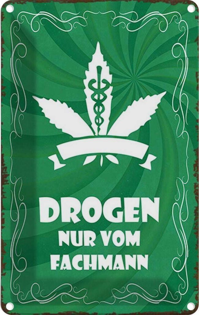 vianmo Blechschild 30x20 cm Drogen nur vom Fachmann Dekoration Spruch Zitat