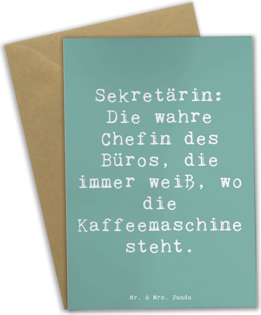Mr. & Mrs. Panda valentinstagskarte Spruch Sekretärin Chef - Meeresbrise - Geschenk, kreative Geschenke, Berufsprodukte, einladungskarten, vaterta...
