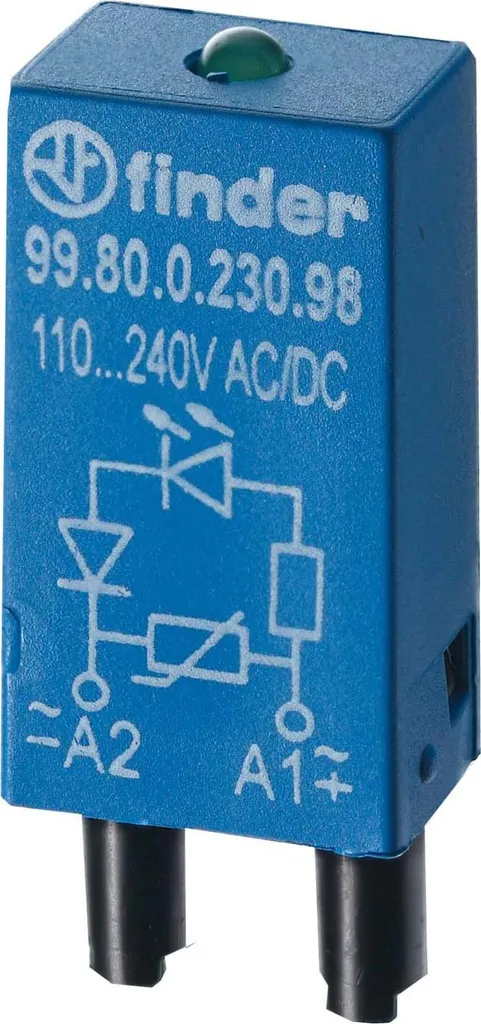 Interfaccia Relè Finder 99.80.0.230.98 LED Verde 110-240V con Varistore