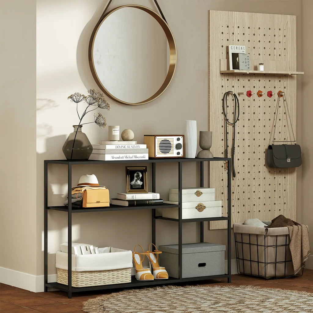 Console de rangement étroite pour petit couloir table industrielle 110cm - 8
