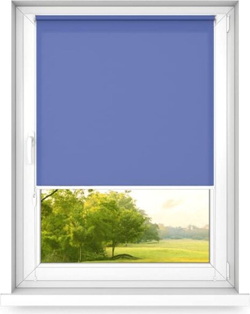 time4blinds, Mini Rollo Basic, Fensterrollo, Königsblau-linke, 50x250cm